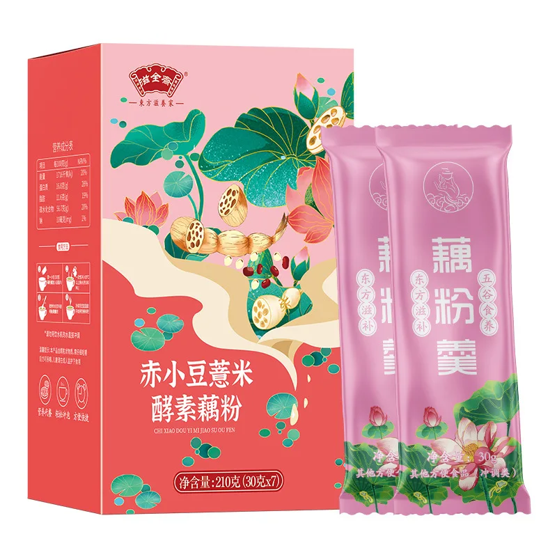 

China oufen Adzuki bean, job's tears enzyme, lotus root powder 210g/box No teapot