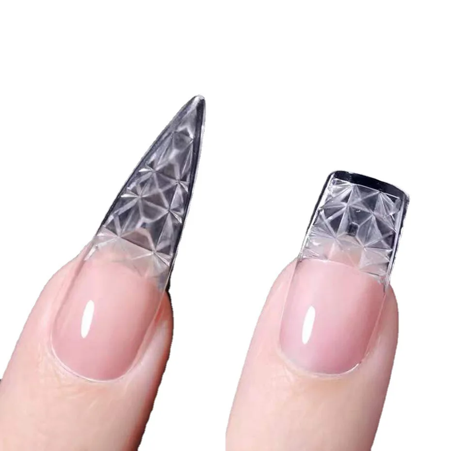 500pcs/set 3D Manicure Glass Fake Nails Set Nail Art Accessories 3shapes Press On Nails Professionals Nail Supplies images - 6