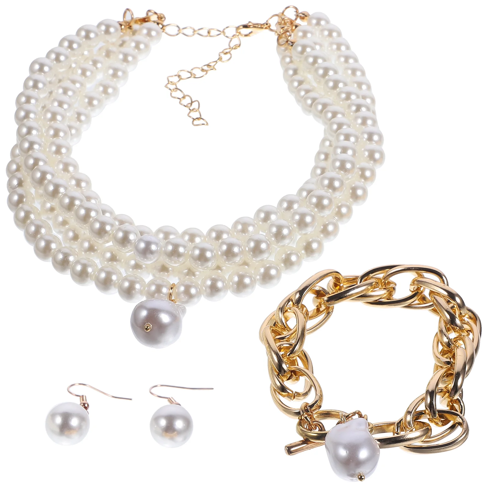 

Women's Choker Necklaces Pearl Earring Jewelries Valentine Jewelry Gift Pendant Bride Earrings Hook Girls