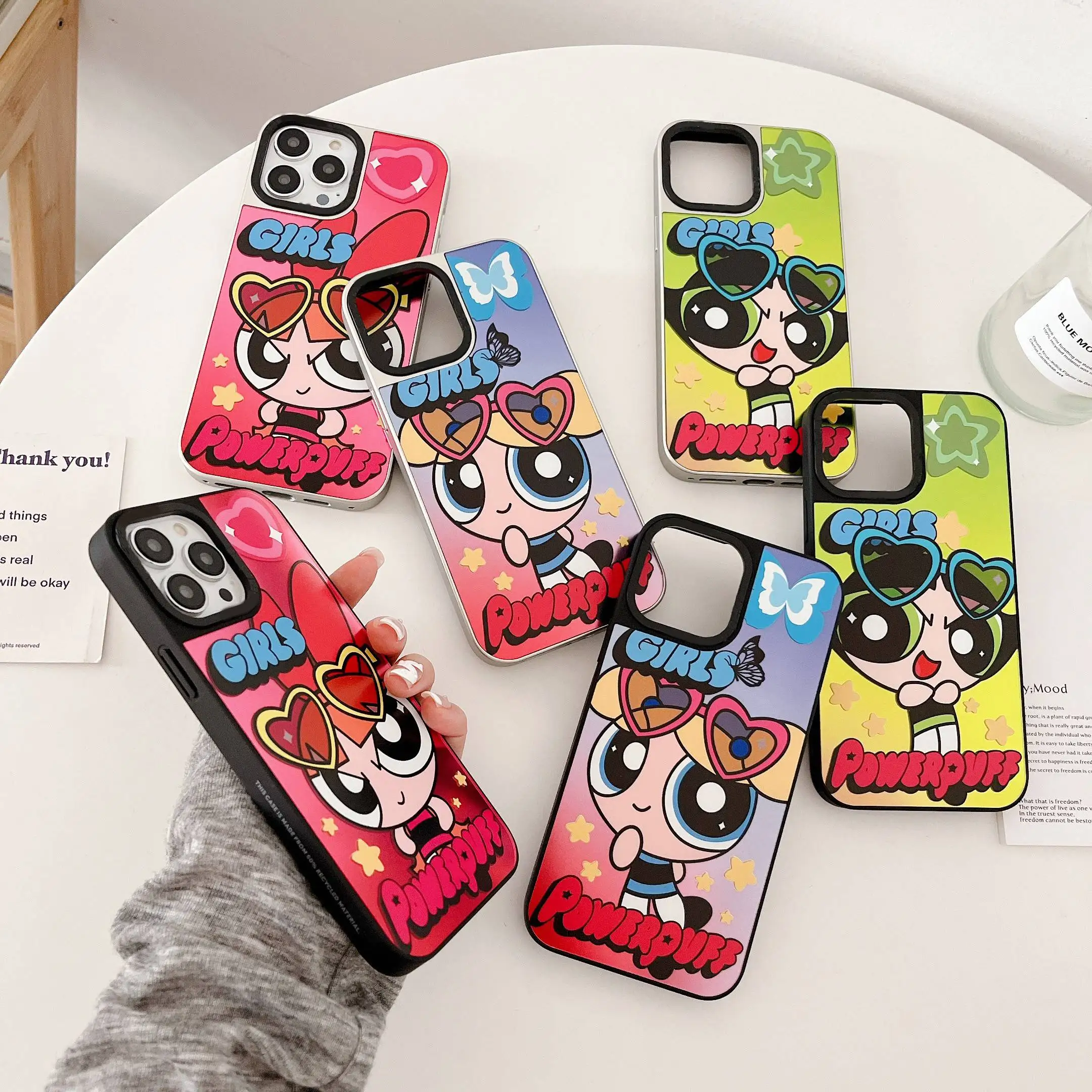 Купи Anime Fashion Cute Powerpuffs Girls Toys Phone Case For iPhone 14 13 12 11 Pro Max XR XS MAX 8 X 7 SE Girl Shockproof Soft Shell за 209 рублей в магазине AliExpress