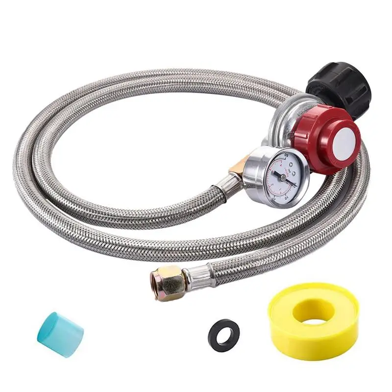 

Psi Propane Regulator High Pressure Gas Regulator Adjustable Braided 38 Inch Flare Swivel Nut Hose Connector With Gauge