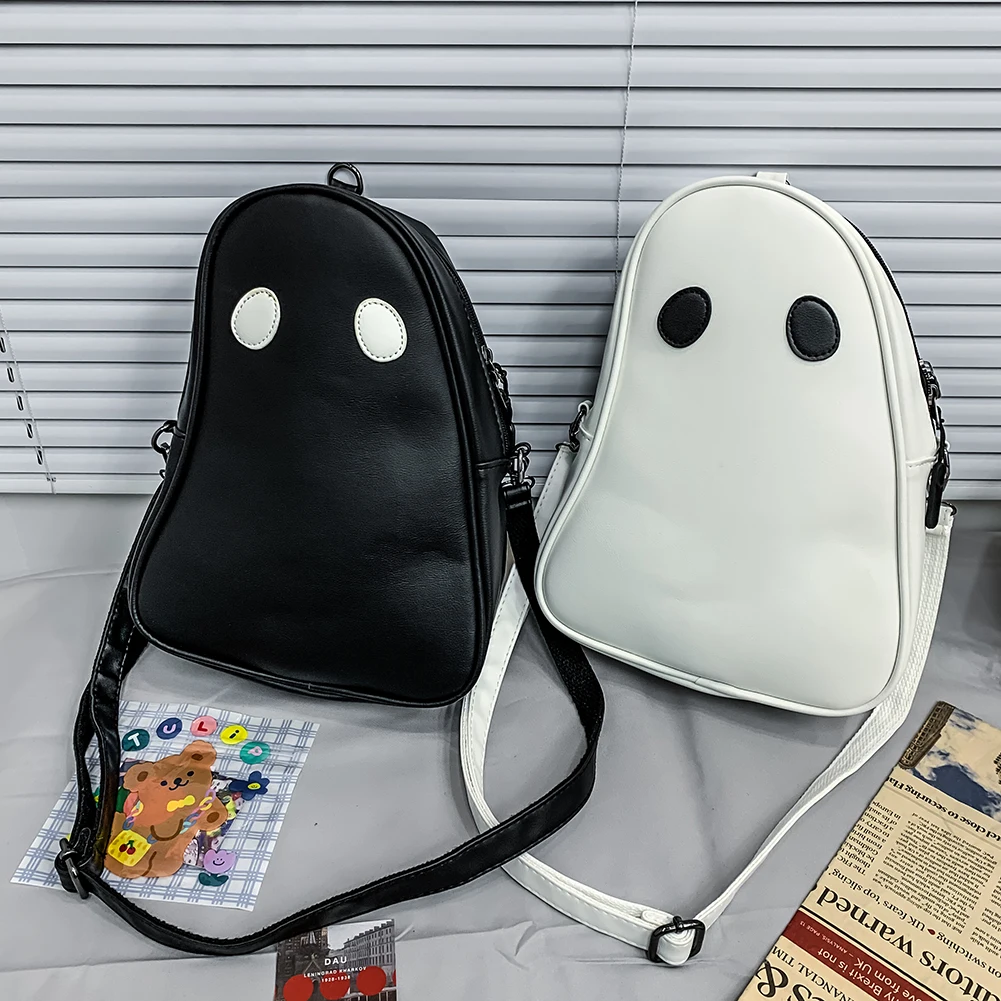 

Модные сумки через плечо, забавные сумки через плечо с призраком дьявола, маленькие Дорожные Сумки из искусственной кожи на молнии для женщ...