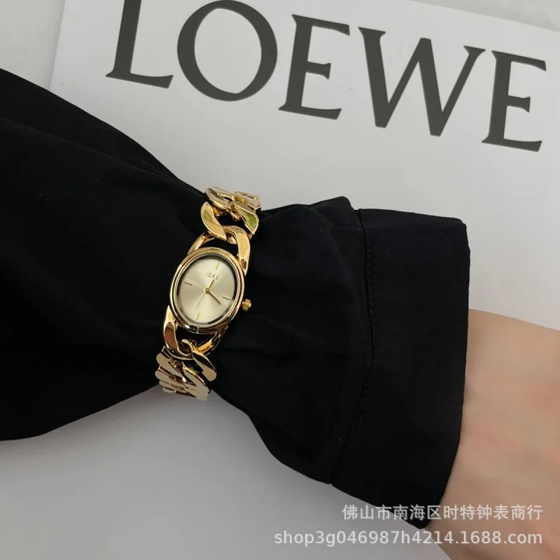 Синие элегантные женские часы iekemaldive на цепочке в Корейском стиле с особым