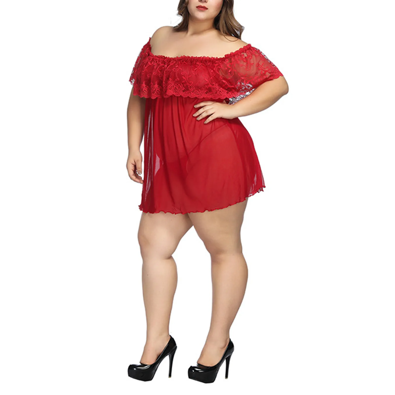 

Женское сексуальное нижнее белье, пижама большого размера с цветочным кружевом и чашкой, Милая женская кружевная элегантная красивая ночная рубашка с принтом, женское белье размера