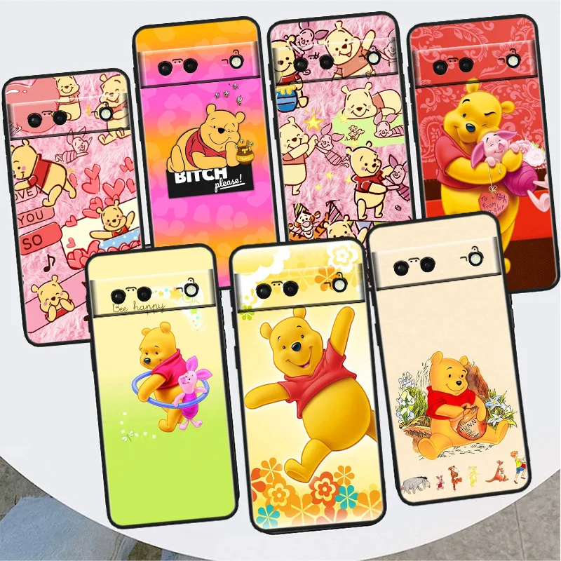 

Winnie the Pooh Disney Shockproof Cover for Google Pixel 7 6a 6 Pro 5 4 4A XL 5G Black Phone Case Shell Soft Fundas Capa