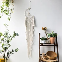 woven dream catcher moon lace wall hangings macrame dream catcher wall hangings fringe bohemian wall hangings for girl bedroom