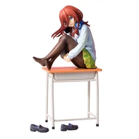 new nakano miku 19cm anime the quintessential quintuplets figure kawaii desk miku seated action model pvc static toys doll gift