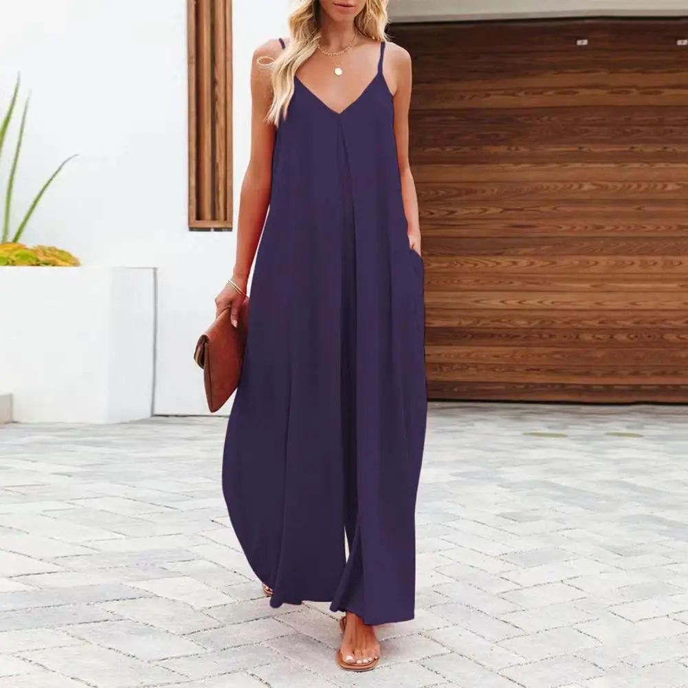 

Летний комбинезон, популярный идеальный облегающий женский комбинезон с широкими штанинами и карманами, уличный женский комбинезон, женский комбинезон