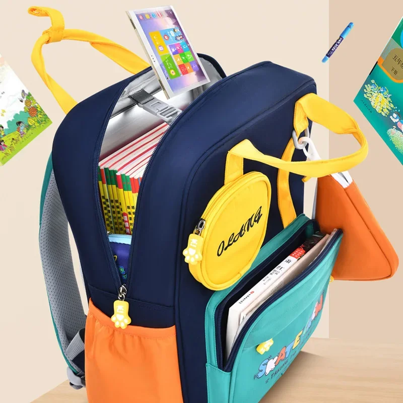 Модные сумки контрастных цветов для начальной школы девочек и мальчиков милые