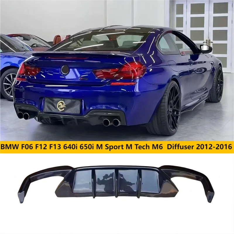 

Car Rear Bumper Diffuser for BMW F06 F12 F13 640i 650i M Sport M Tech M6 Bumper 2012-2016 Diffuser Lip Real Carbon Fiber / FRP