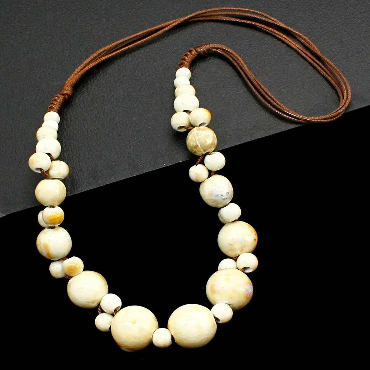 Новое ожерелье в китайском стиле из стекла этническом сверхдлинное регулируемое