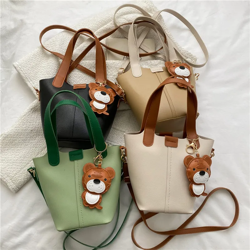 

Двухцветная Новогодняя корзина для овощей тигра, женская сумка-ведро, сумка-тоут контрастных цветов на одно плечо diagona