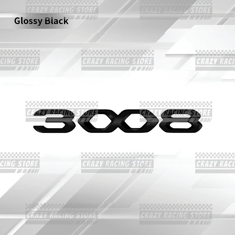 

Автомобильные Значки для Peugeot 208 308 408 508 2008 3008 4008 5008 глянцевая черная эмблема заднего багажника металлические 3D наклейки декоративные наклейки для кузова