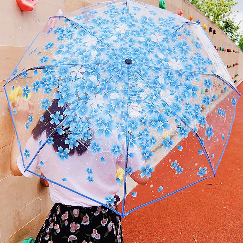 

Three Fold Umbrellas for Japanese Ins Small Daisy Automatic Umbrella Transparent Women Girl Students Paraguas Mujer Sombrillas