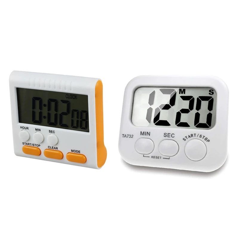 

1Pcs Digital Kitchen Timer, Large Screen Large Font Display & 1Pcs Digital Egg Timer / Kitchen Timer With Loud Alarm, Up And Dow