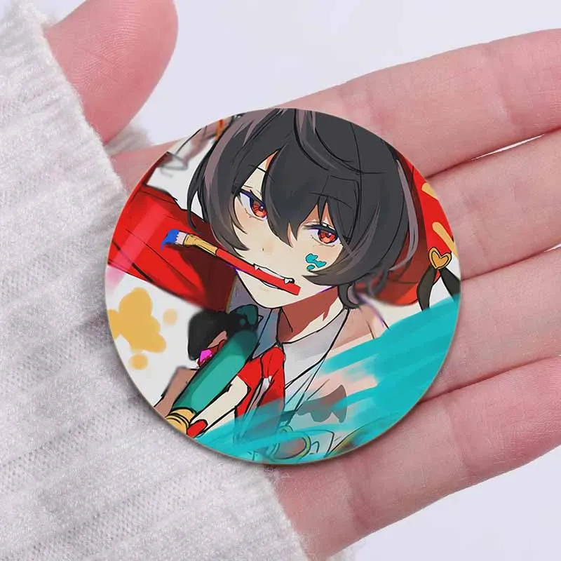 Music Game Ensemble Stars Pins Cartoon Sakuma Rei Hinata Aoi Badge Handmade Round Brooch Clothes Accessories Gifts for Friend
