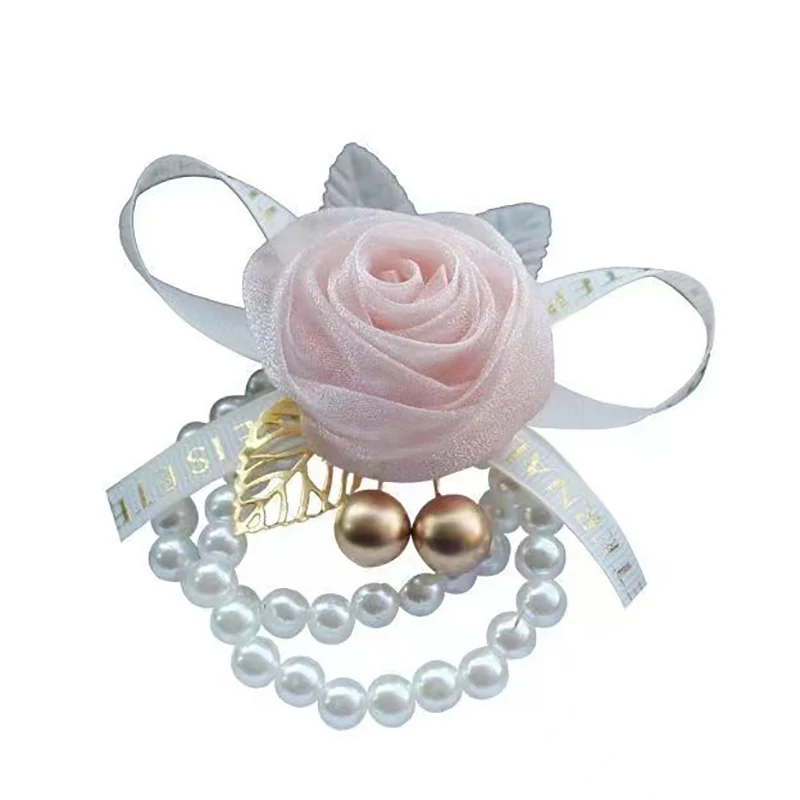 Изысканный красивый браслет подружки невесты романтический с розой маленький со