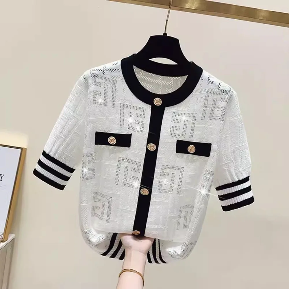 Модный летний маленький ароматный ветровой свитер женский 2025 шикарный