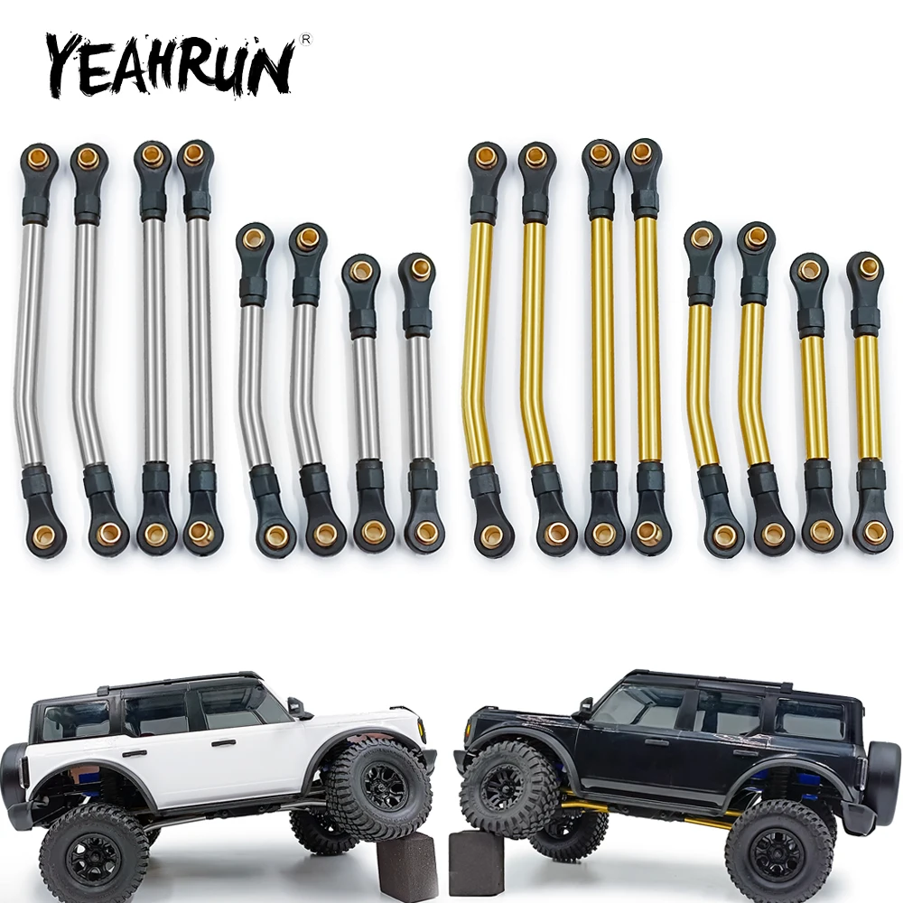 

YEAHRUN Brass/Stainless steel Heightened Counterweight Link Rod Linkage Kit for TRX-4M Bronco Defender 1/18 RC Crawler Car Model