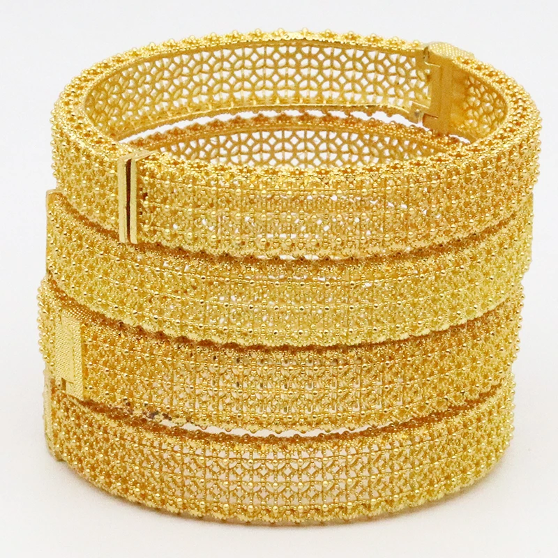 

24k Wide Gold Bracelet Ethiopian Bracelet Party Gift Middle East Dubai Bracelet Ladies Wedding Jewelry African Gift