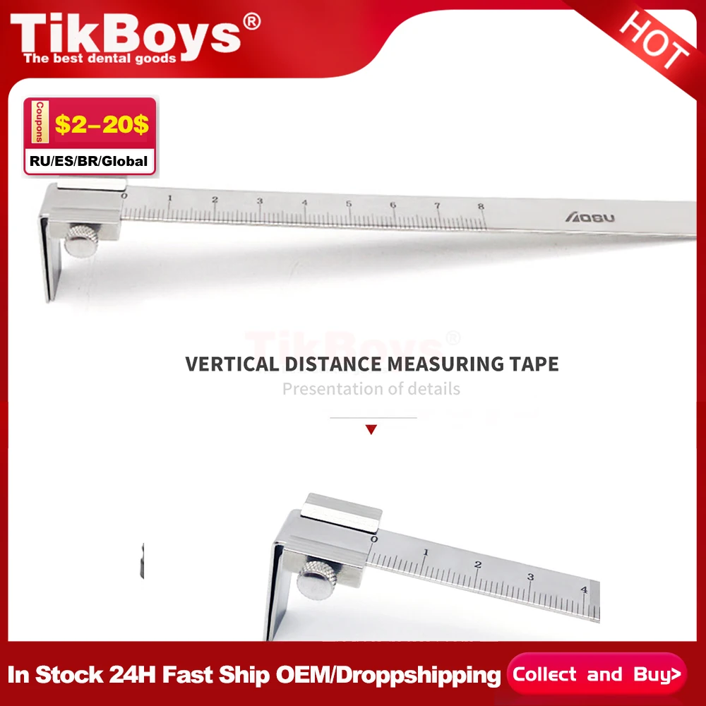 

Dental vertical measuring tape stainless steel measuring tape vertical distance measuring calipers for dental measurement