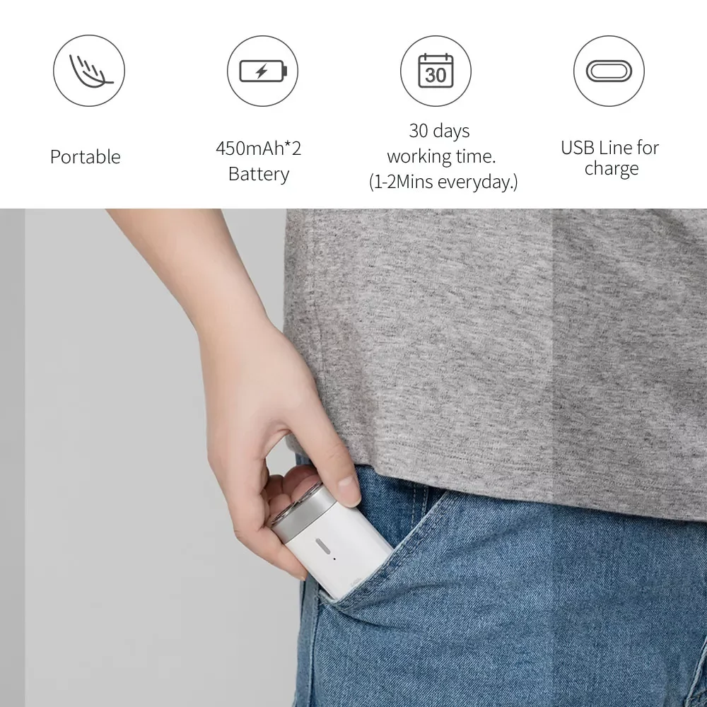 

Portable Men's Mini Shaver USB Charging IPX7 Male Shaving Trimmer Waterproof Facial Cleaning Tool