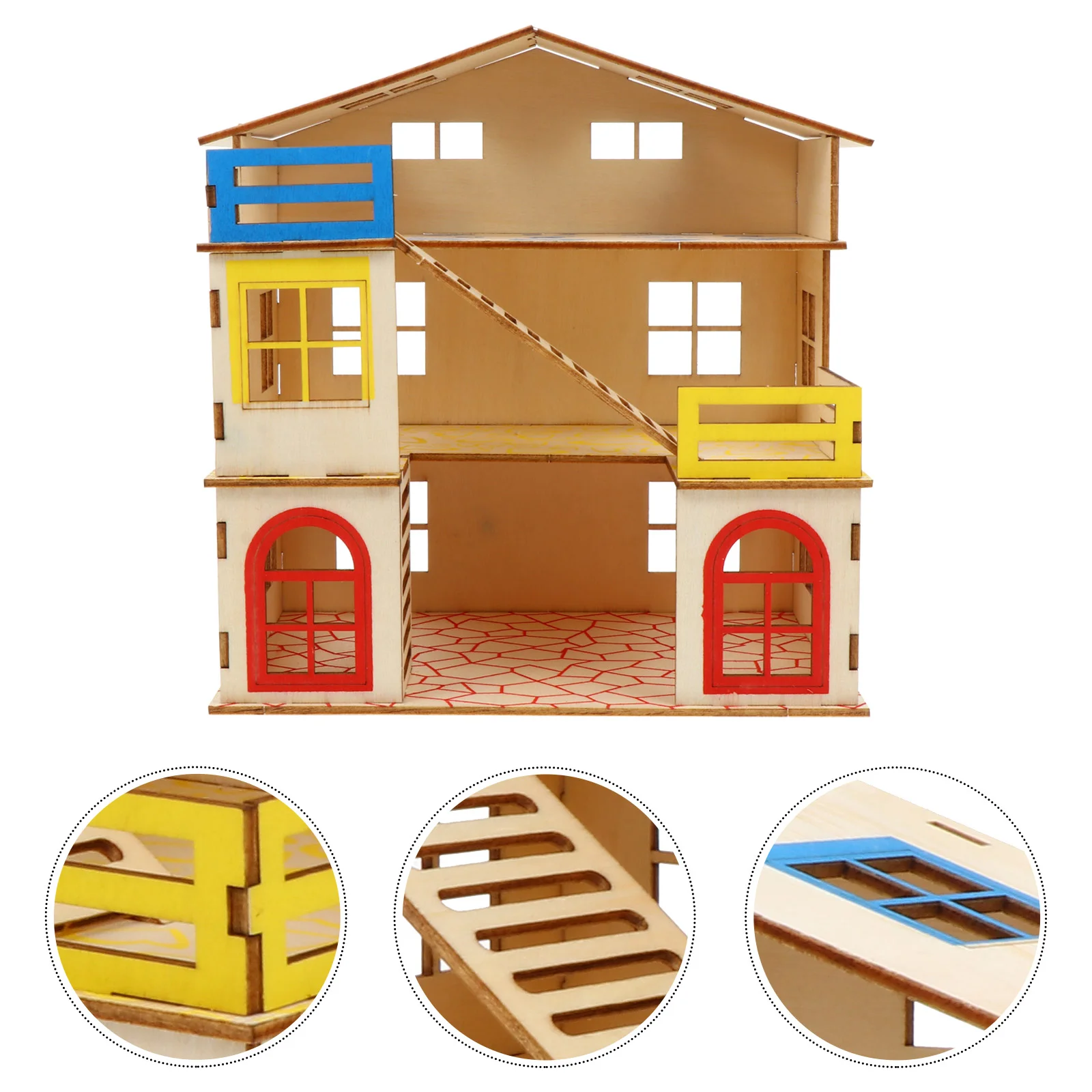 

Hamster House Wooden Villa Small Pet Hut Playing Castle Multiple Layer Rat Room Hamsters Hideout