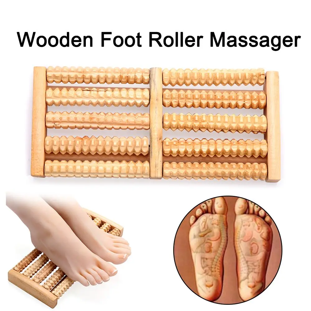 

Reflexology Wooden Bamboo 5 Raw Feet Care Foot Acupoint Foot Massager Acupuncture Therapy Wooden Foot Roller Massager