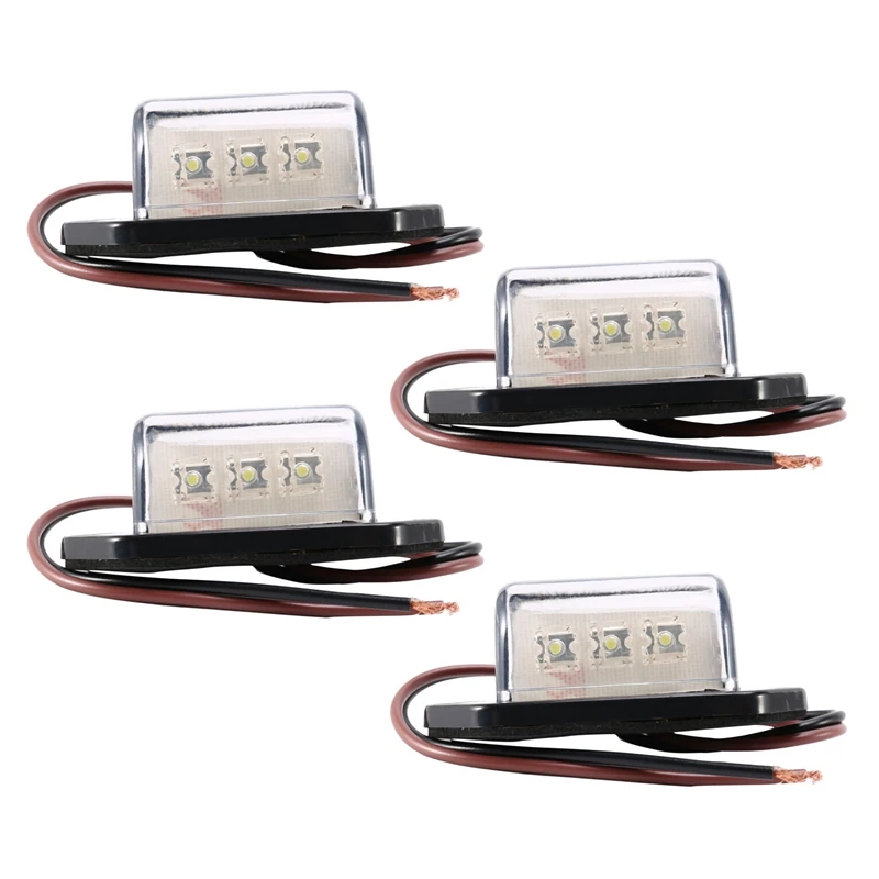 

4X 12/24V 3 LED LICENSE PLATE TAG LIGHT BOAT RV TRUCK TRAILER INTERIOR STEP LAMP