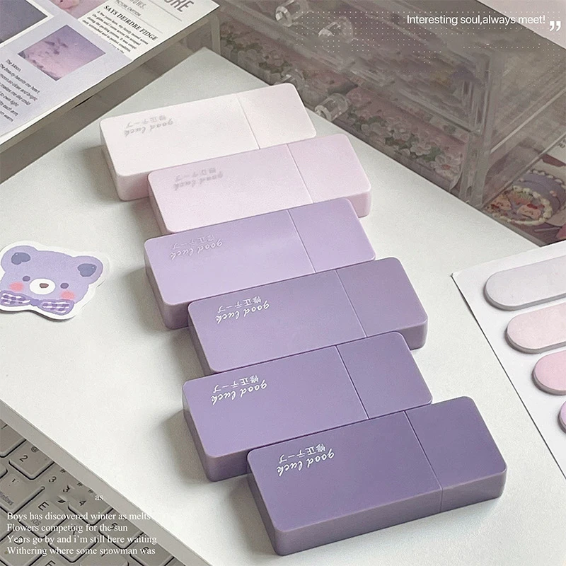 

6pcs Royal Gradient Purple Correction Tapes Kawaii White Out Correction Band with Storage Bag Korean Stationery for School