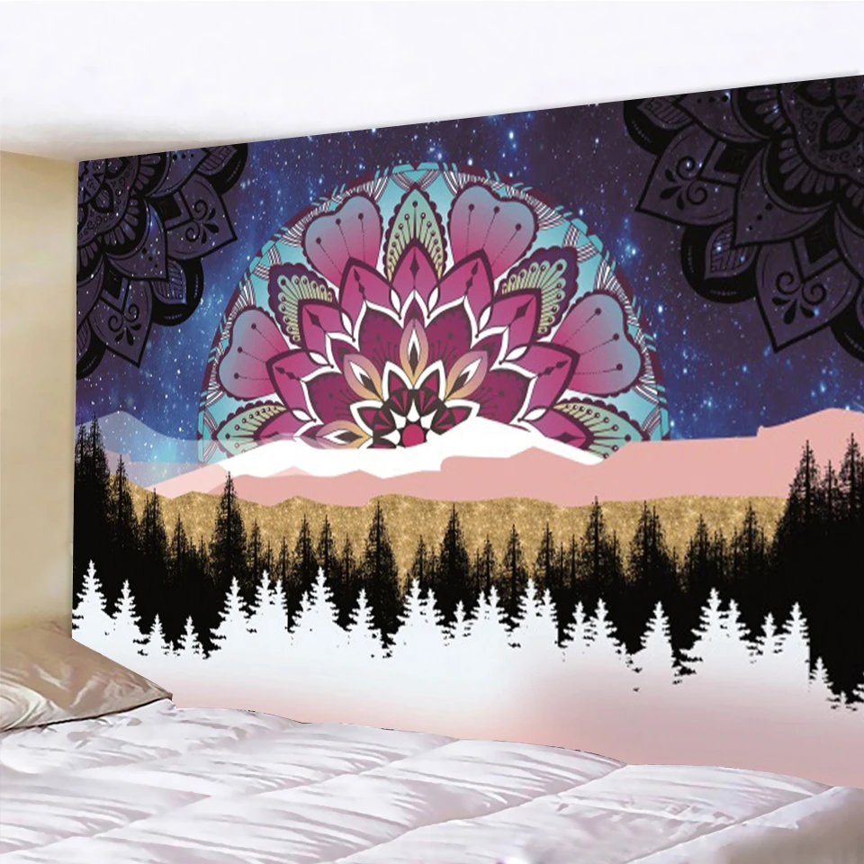 

Mandala Texture Wall Tapestry Boho Psychedelic Tarot Hippie Witchcraft Dorm Decoration Corridor Bedroom Living Room Wall Decor