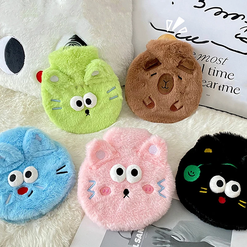 Плюшевый мешок для горячей воды 400 мл грелка рук с рисунком кота/капибары