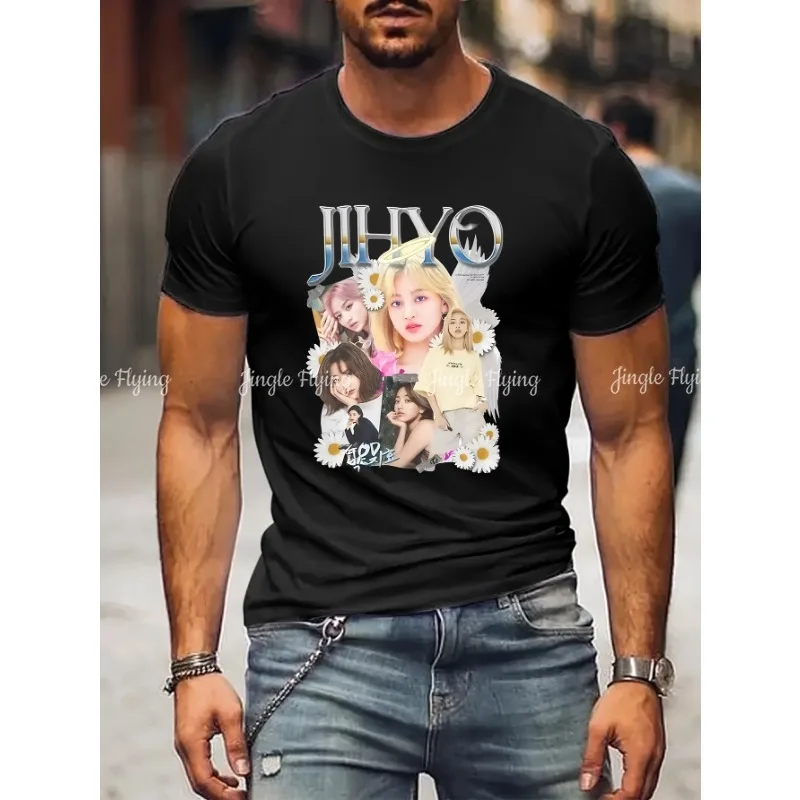 Jihyo Singer женские рубашки с рисунком мужские топы забавные для аниме мужская