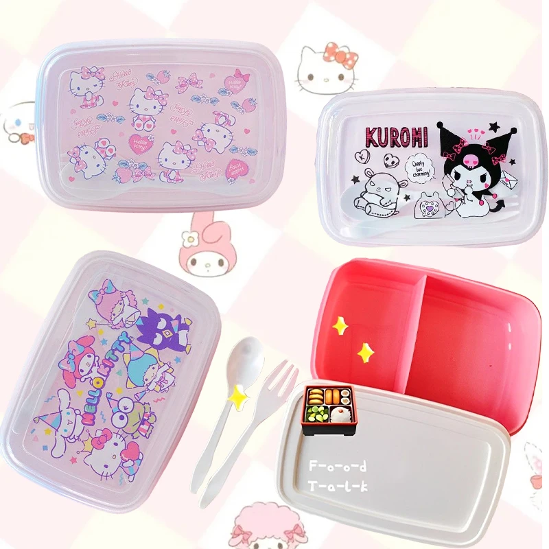 

Hello Kittys Lunch Box Kawaii Anime Sanrio Kuromi My Melody Cute Student Bento Fruit Sealing Box Fresh Case Toy Girls Gifts