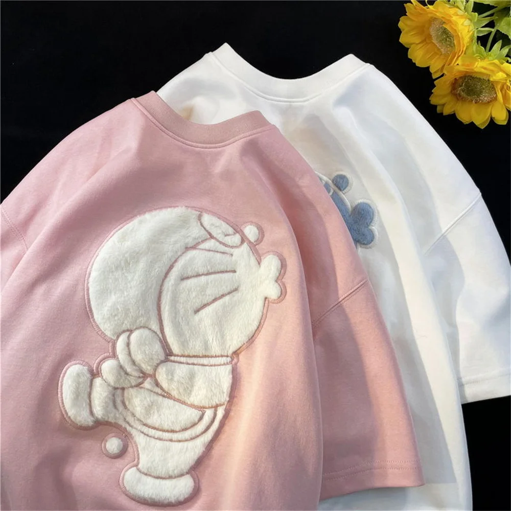 

Harajuku Pink Blue Kawaii T Shirt Women's Female Girls Casual Japan White Students T-shirt Printed T Shirt Kawaii Summer Tops