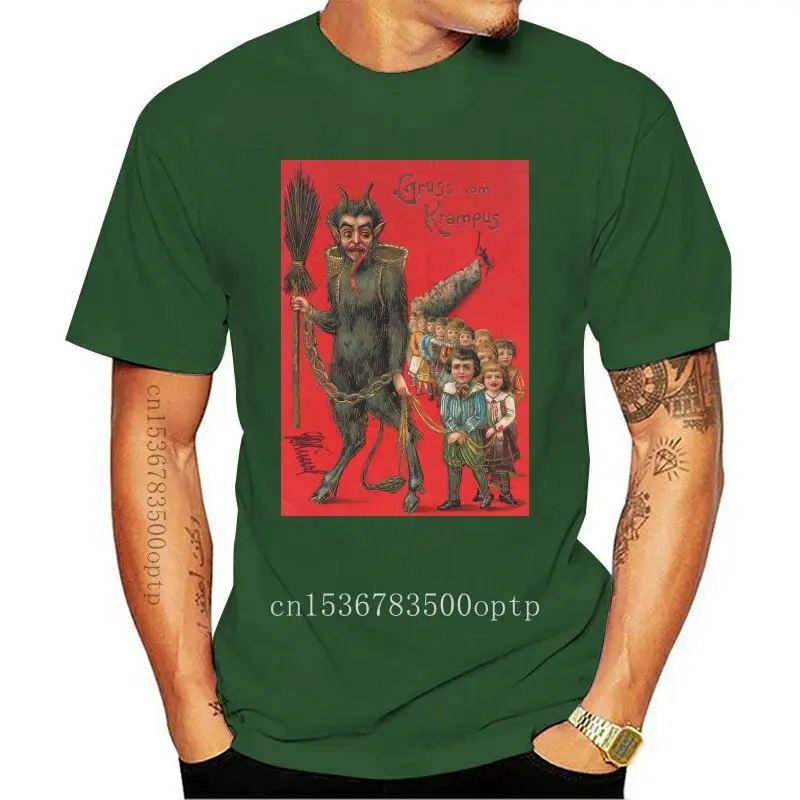 

Camiseta estampada de algodón para hombre y mujer, camisa de manga corta con estampado de kramppus With Bad, 2021