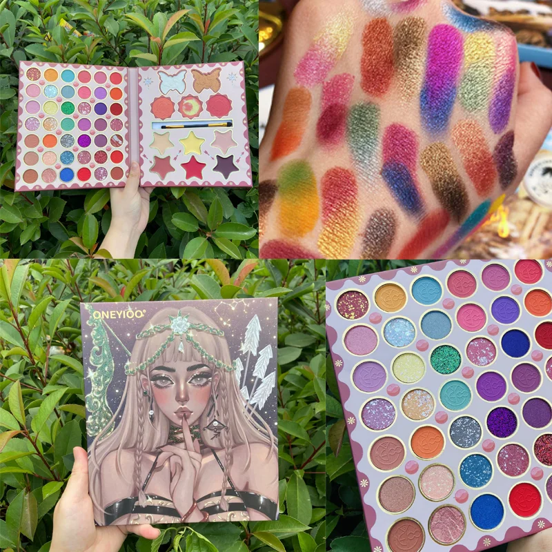 

ONEYIOO 53 Farben Lidschatten-palette Perle Matte Glitter Make-Up Auge Schönheit Goddess Party Make-Up Werkzeuge für mädchen