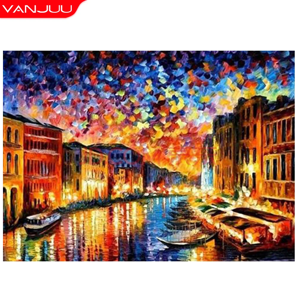 

5D Diamond Painting night view Diamond Mosaic Full Drill night view Diamond Embroidery Kits Home Decor Rhinestones Painting