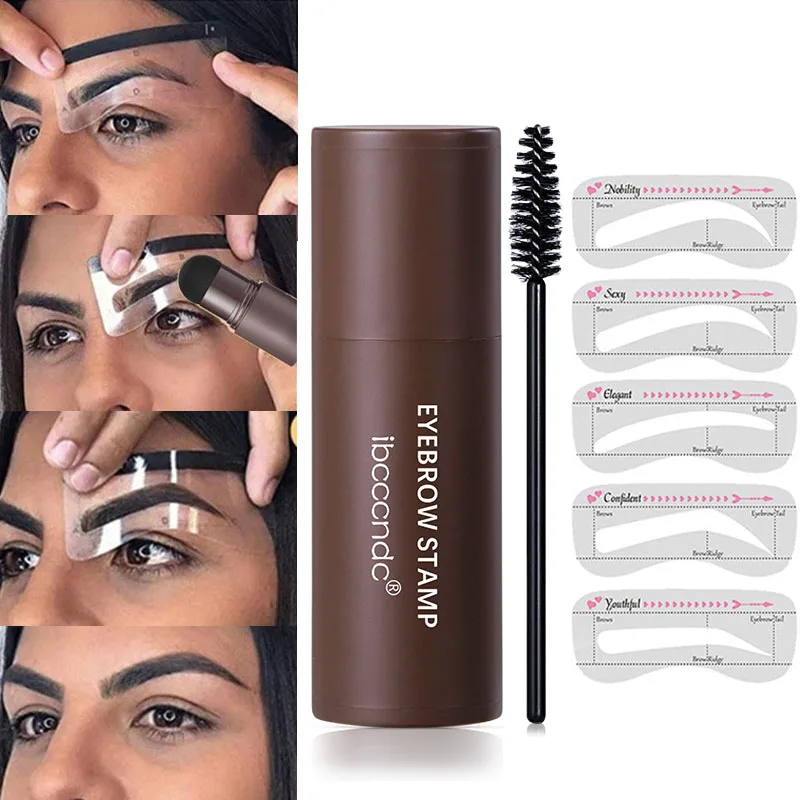 

Professional Waterproof Eyebrow Shaping Kit Eyebrow Gel Stamp Makeup Kit with 10 Reusable Eyebrow Stencils Eyebrow Brushes
