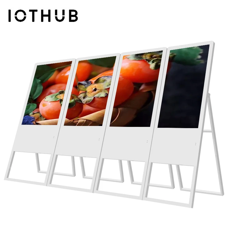 

HUSHIDA 43inch hotsale lcd advertising display stand signage Portable adverting displayer for bank hospital sales center