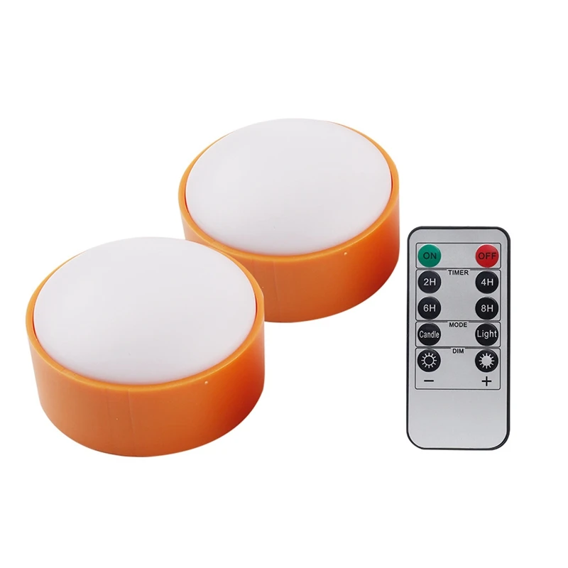 

2Pcs Halloween Pumpkin Lantern With Remote Control-Orange Pumpkin Lantern LED Battery Powered Halloween Decoration