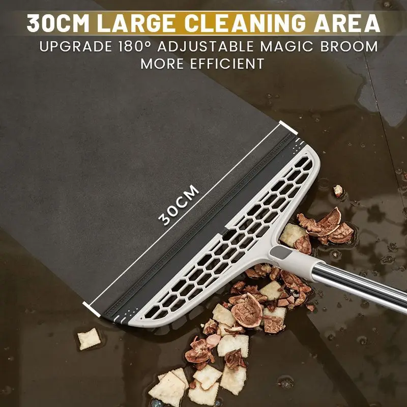 

Upgrade 180° Adjustable Magic Broom Floor Brush Scrub Brush with Long Handle Scrubber Wiper Squeegee Stiff Bristles Tile Clean