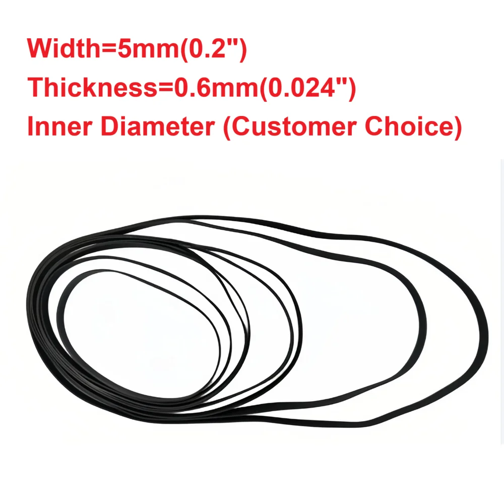 

5 мм трансмиссионный ремень с плоским вырезом для кассеты видеомагнитофона, CD, DVD-привода, магнитофонов, проигрывателей и много стереоресиверов на катушке