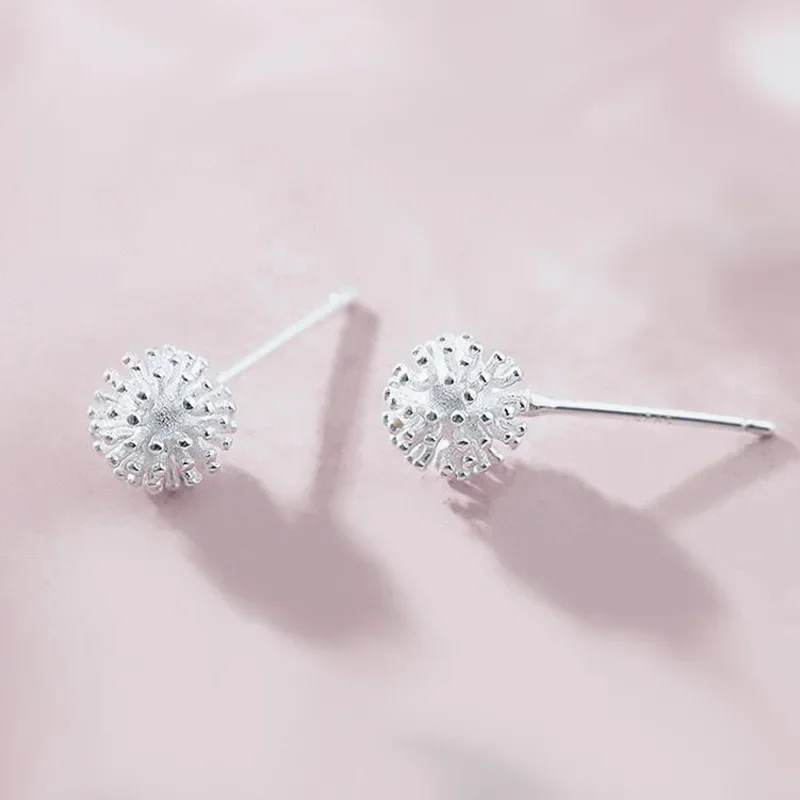 Серьги-гвоздики в виде одуванчика для женщин 2024 крутые металлические корейские