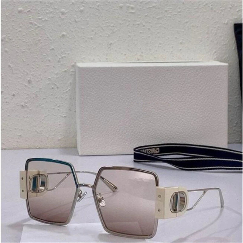 

Fashionable metal frame pink sunglasses for women New alphabet luxury brand glasses Unisex sunshades