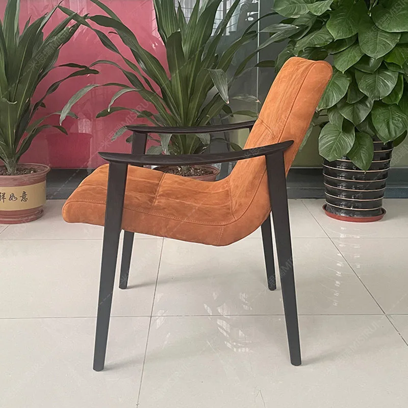 

Wooden Living Room Armchair Leisure Comfy Office Relaxing Dining Chairs Recliner Hotel Muebles De La Sala Furniture for Home