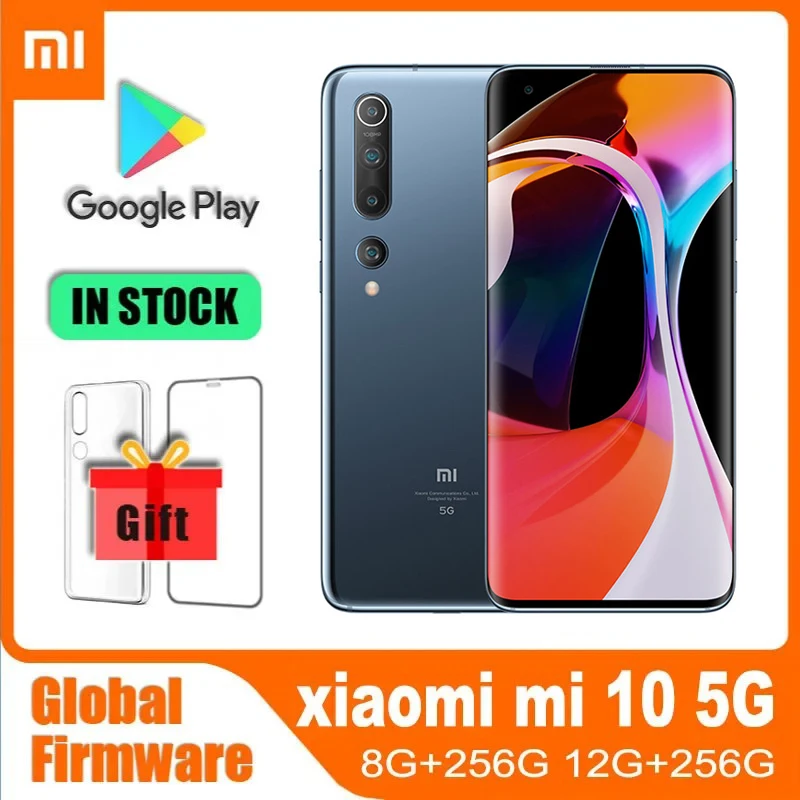 Сотовый телефон Xiaomi 10 5G мобильный Global rom Snapdragon 865 4780 мАч аккумулятор камера MIUI 11