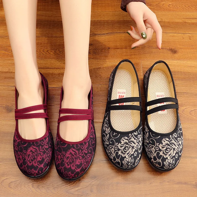 XQ Spring New Elegant Women's Comfortable Shoes Dance Shoes Flat Whoes for Women Print Fashion Women's Shoes 2022 Free Shipping