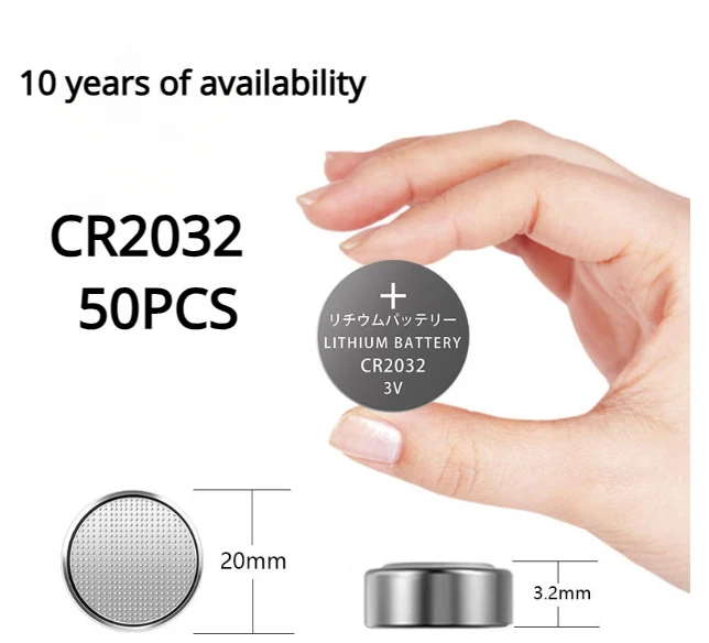 

50Pcs 3V CR2032 Lithium Button Cell Battery BR2032 DL2032 CR2032 Button Coin Cell BatteriesFor Watches clocks calculator