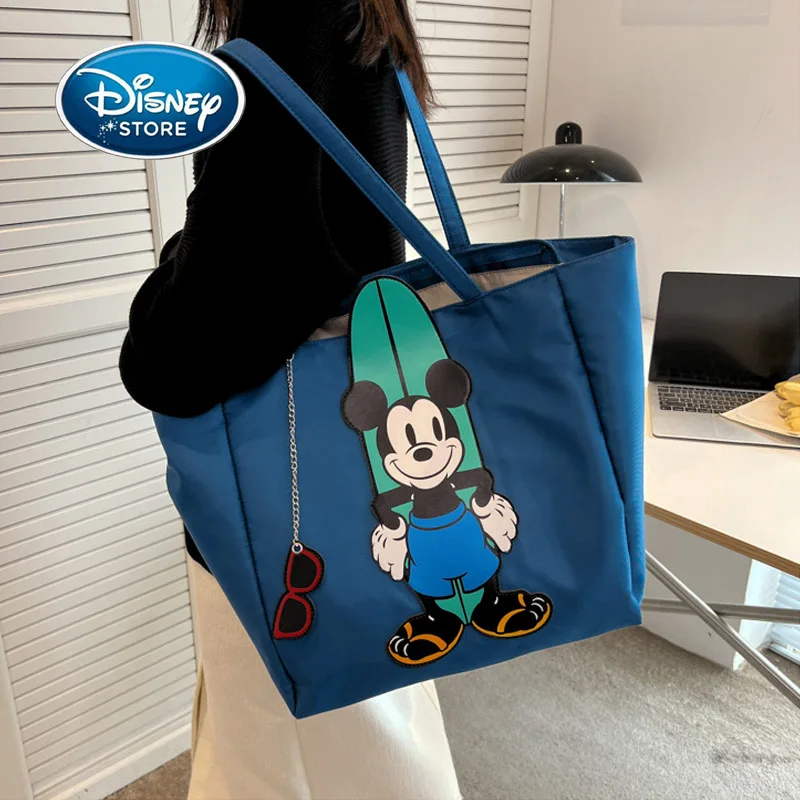 

Большая вместительная женская сумка Disney с Микки, модная брендовая женская сумка с мультипликационным рисунком, многофункциональные холщовые дорожные сумки через плечо